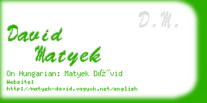 david matyek business card